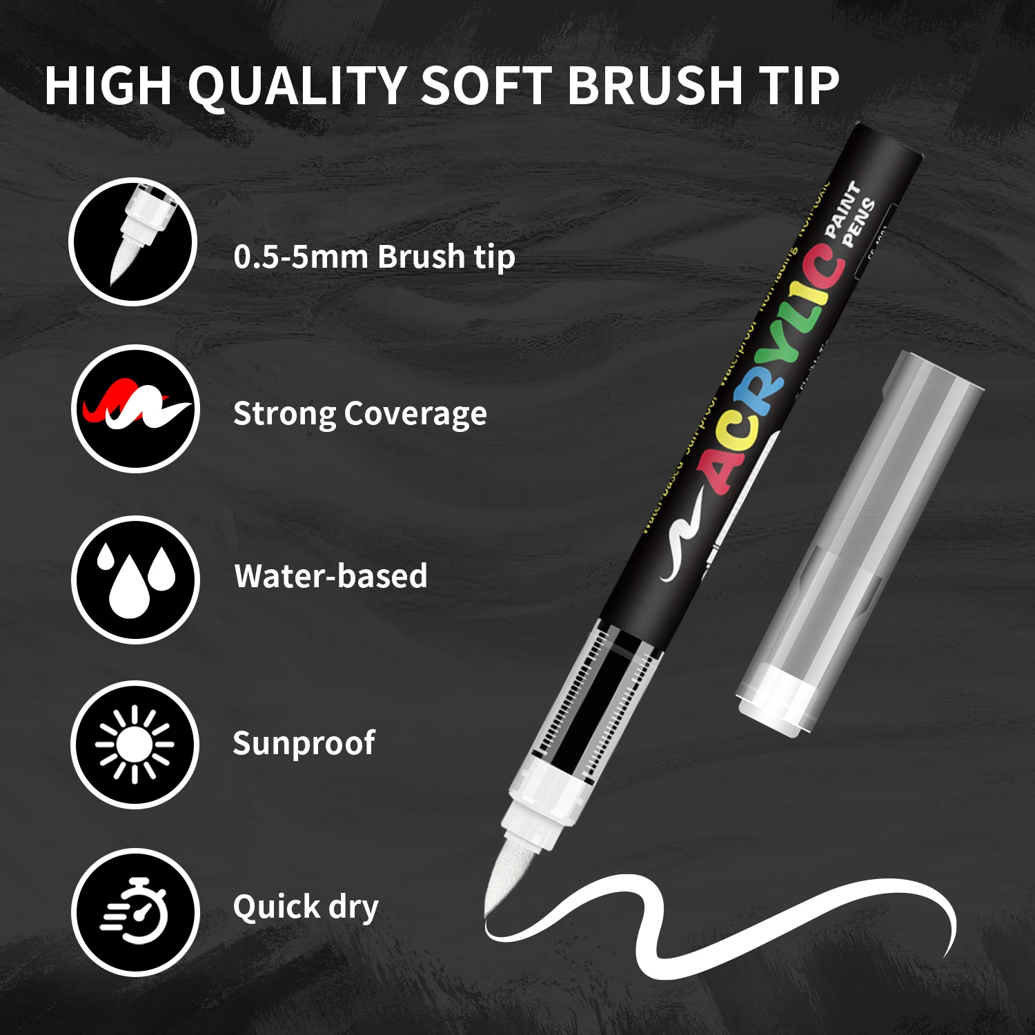Direct liquid soft head acrylic pigment marker pen art painting supplies suitable for canvas, wood, glass, ceramic DIY crafts