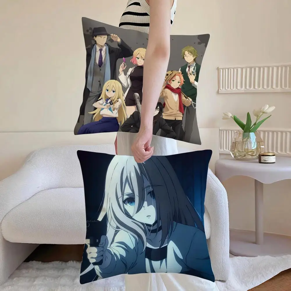 Anime A-Angels of Death Cushion Cover Breathable Linen Pillowcase Summer Odorless Eco-Friendly Invisible Zipper Washable