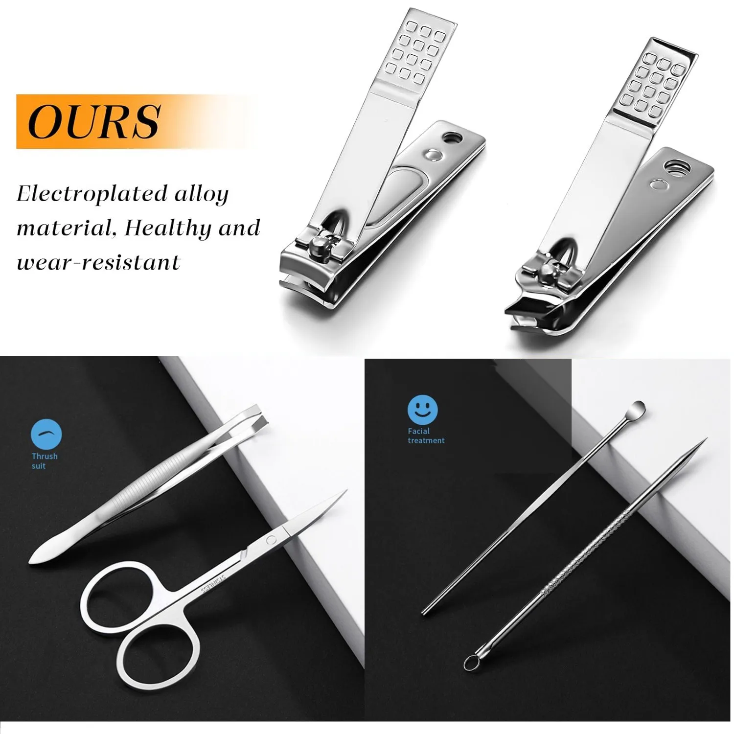 8Pcs Maniküre Kit Nagel Schneider Clipper Set Haushalt Edelstahl Ohr Löffel Pediküre Schere Werkzeug Für Schönheit