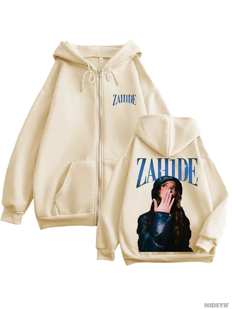 

Zahide Merch Zahide Hoodie Zipper Men Women Jacket Hiphop Streetwear Outfit Sweatshirt Tops ZH2