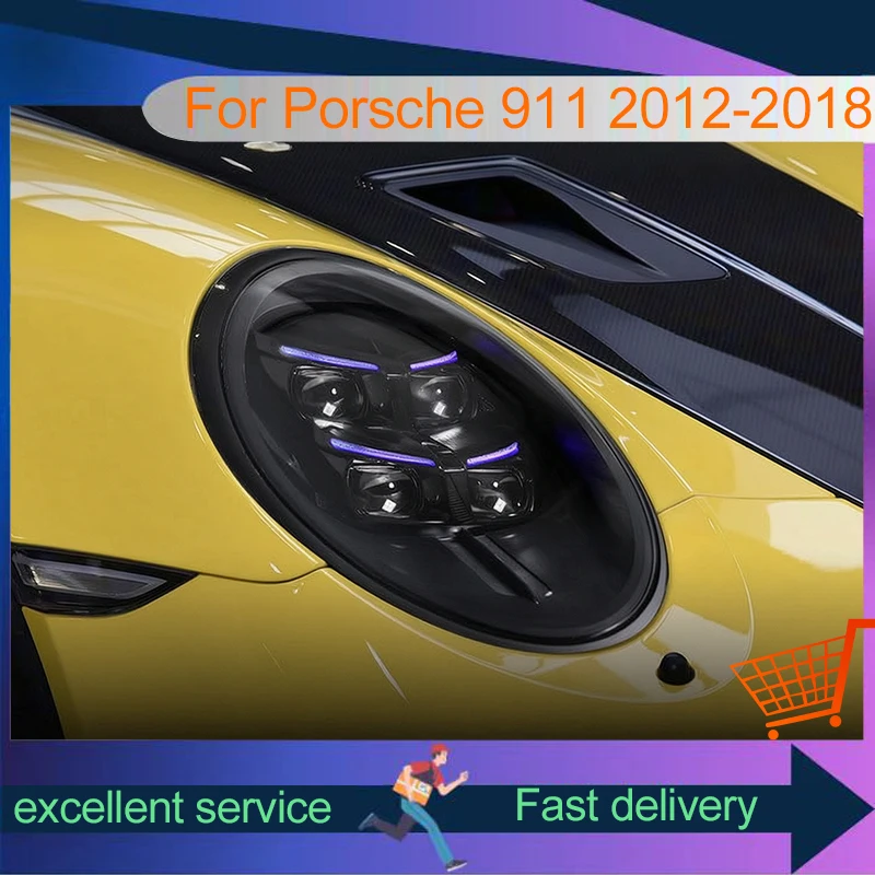Running Light Auto for Cars 12V Porsche 911 2012-2018 Headlight LED Drl High Configure Daylight Turning Accessories Front Lamp