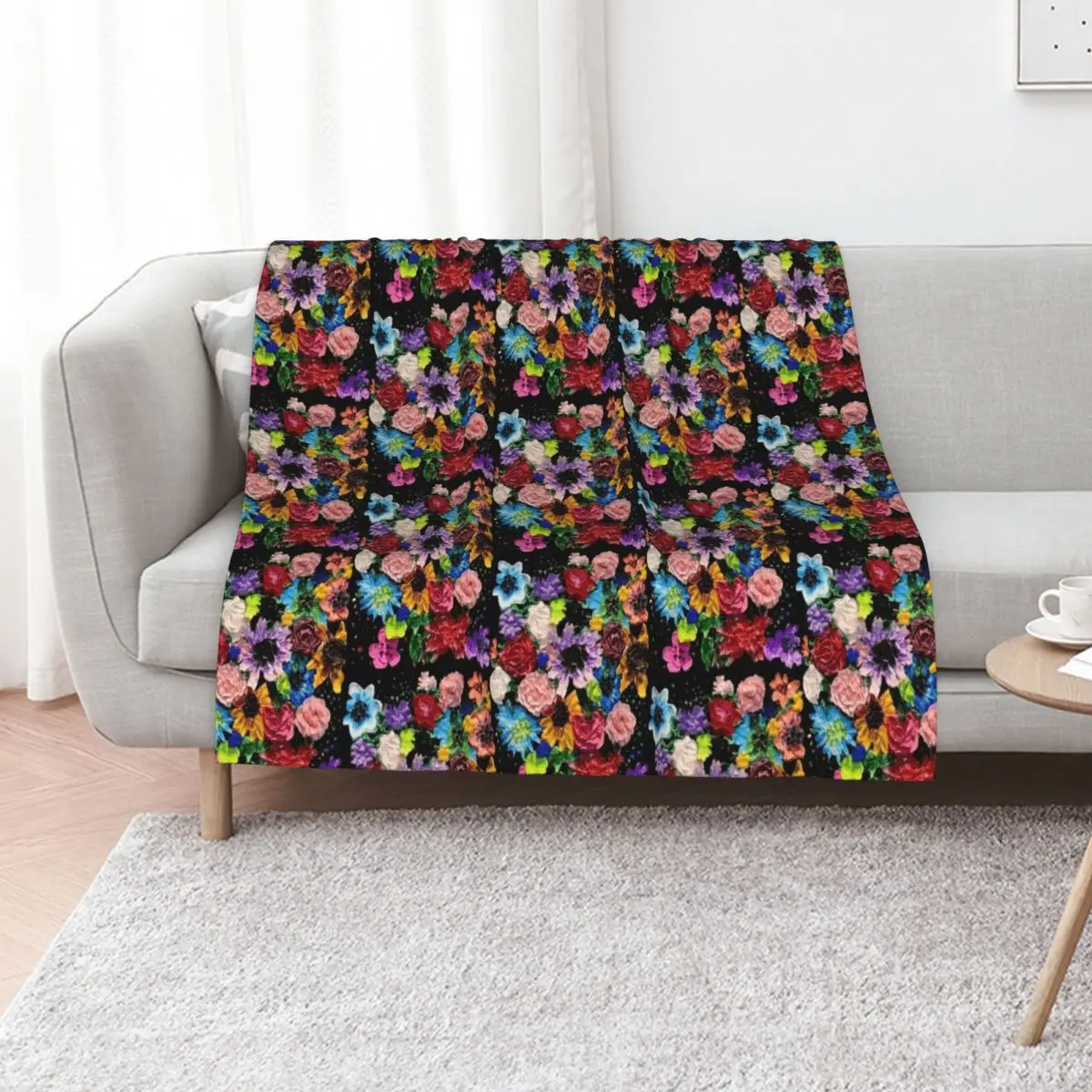 Floral Explosion Artwork Throw Blanket bed plaid Extra Large Throw Stuffeds Picnic manga christmas decoration Blankets