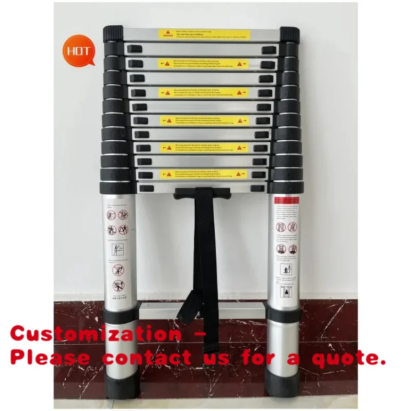 Customize.Modern Design Aluminum Foldable Stairs Telescopic Extension Attic Ladder Outdoor Use Certified EN131