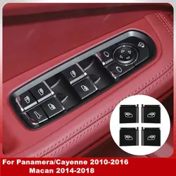 1 Piece Car Window Lift Push Chrome Switch Button Key Cover Replacement For Porsche Cayenne Panamera 2010-2016 Macan 2014-2018