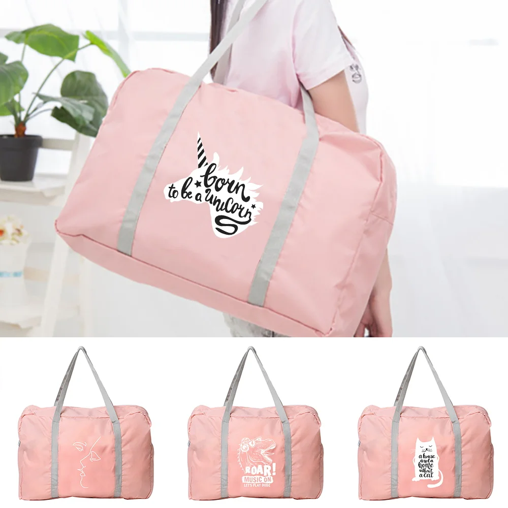 

Travel Handbag Lightweight Large Capacity White Picture Pattern Printing Series Travel Accessories Essential for Holiday Outings