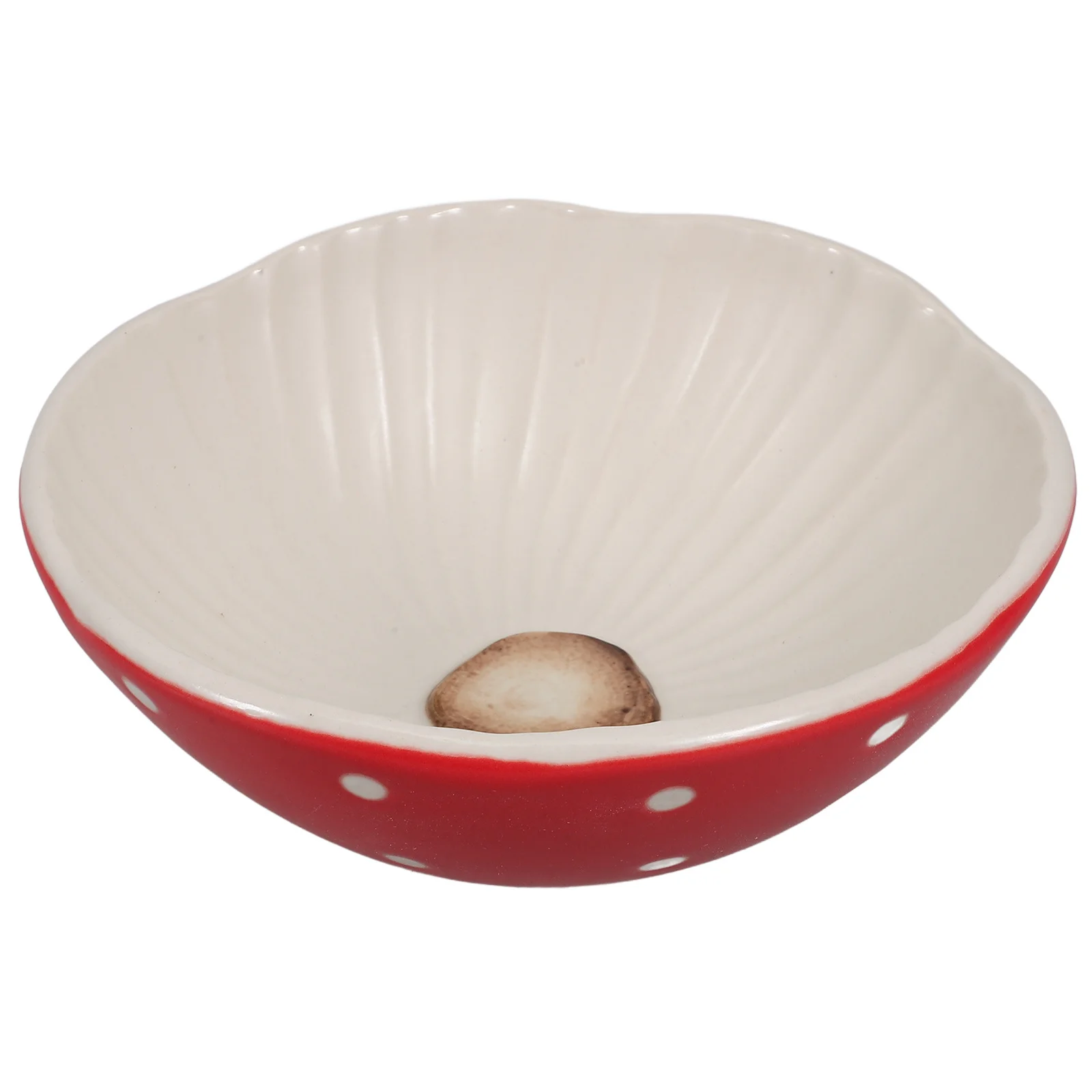

Mushroom Pattern Ceramic Bowl Versatile Food Container for Noodles Soup Rice Snacks Dining Tableware Reusable