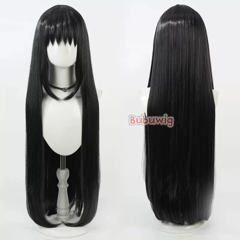 Bubuwig Synthetic Hair Homura Akemi Cosplay Wigs Puella Magi Madoka Magica Homura Akemi 100cm Long Black Cos Wig Heat Resistant