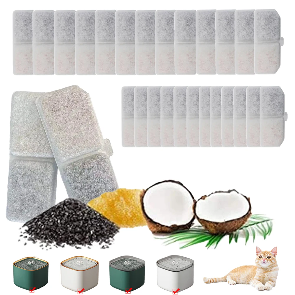 Replacement Activated Carbon Filter Cat Dog Drinking Fountain Replaced Filters for Pet Water Fountain Dispenser Accessorie