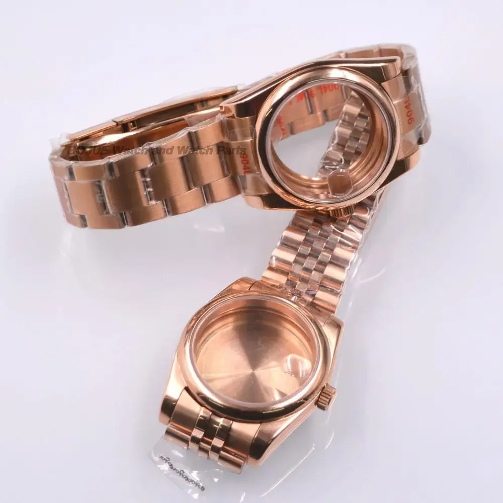 36 мм/39 мм розовое золото с PVD-покрытием NH35 Корпус Детали для часов NH36 Механический механизм Сапфировое стекло Стальной ремешок Аксессуары для часов