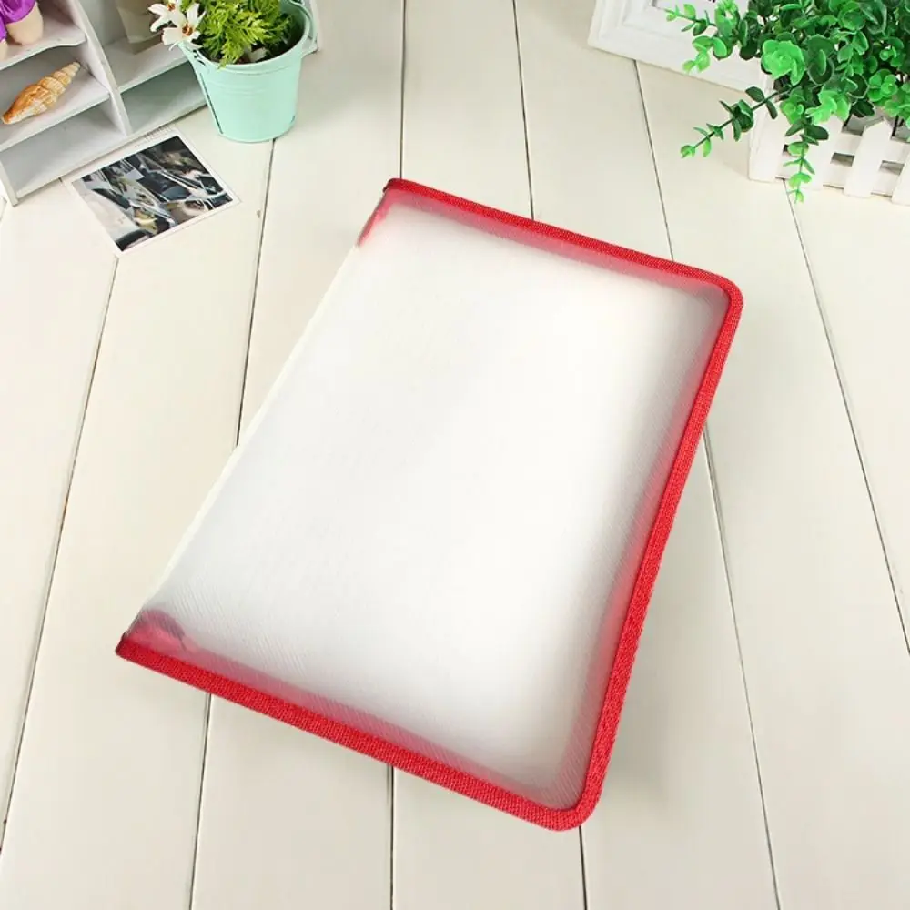 Multifunctional Transparent Zipper Pouch Large Capacity Solid Color File Pocket Stationery Storage PP Document Organizer Pouch