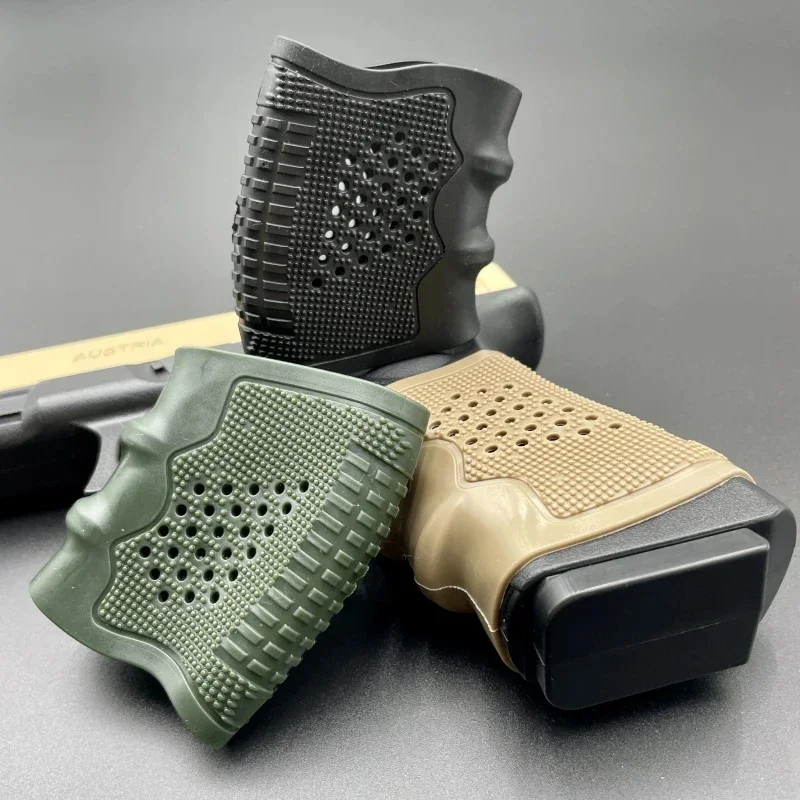 Tactical Pistol Rubber Grip Holster Magazine Glove Cover Sleeve Anti Slip For Most of Glock 17/19 Handguns Hunting Accessories