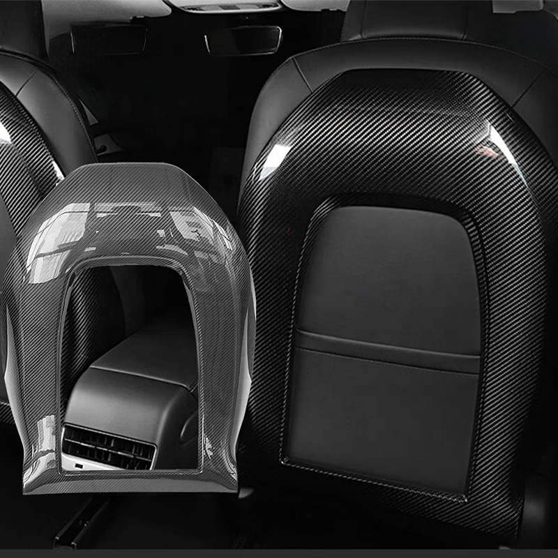 Real Dry Carbon Fiber Interior Kits Seatback Cover Panel For Tesla Model 3 Model Y 2017up