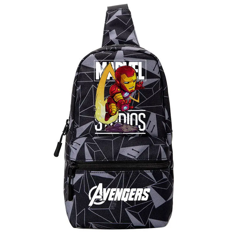 Disney Marvel Iron Man 2022 New Student Oblique Bag Cartoon Cute Boy Pocket Large Capacity Multifunctional Student Chest Bag