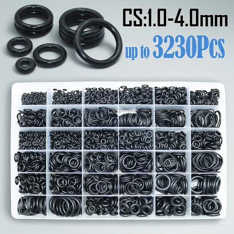 O Ring Sealing Kit O Ring CS 1.0 1.5 to 4.0mm Sealing Washer Nitrile Rubber O-ring Faucet Plumbing Gaskets Oil Resistant High Temperature Oring Kit