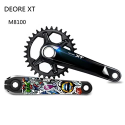 M8100 XT crankset decals deore Tooth plate crank arm protection DIY stickers Covers fit for Shimano M8100 XT Cranks decals