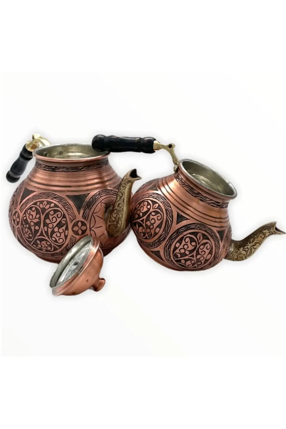 

DOLBOVI copper teapot roman pattern fine carving wood handle bronze pacifier Cooper Tea Pots Handmade