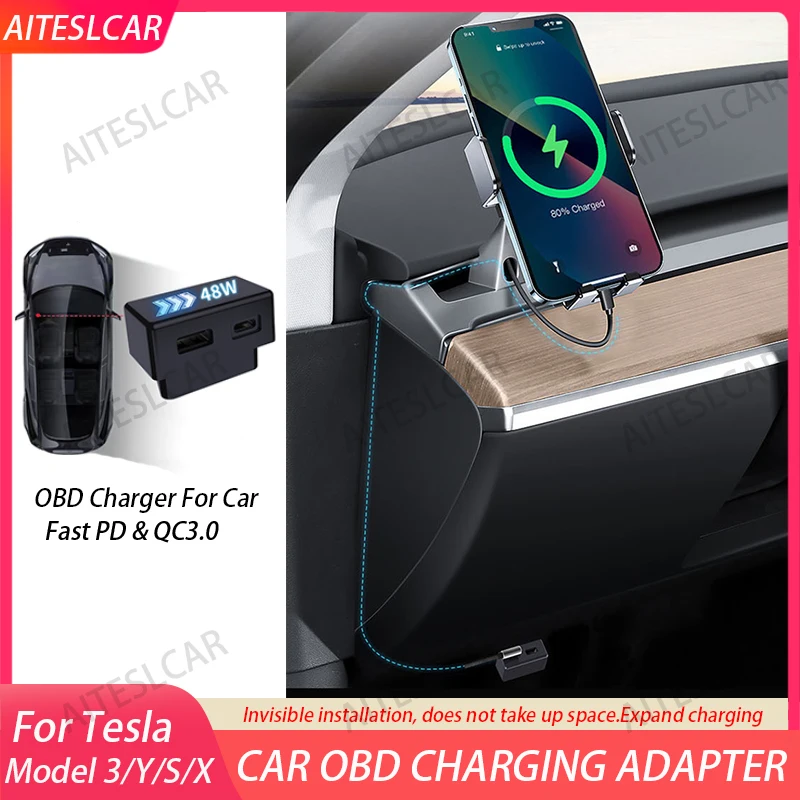 For Tesla Model Y Juniper 2026 OBD Adapter Charger Splitter for Car Diagnostic Charging Tool Accessories For Tesla Model 3/Y/X/S