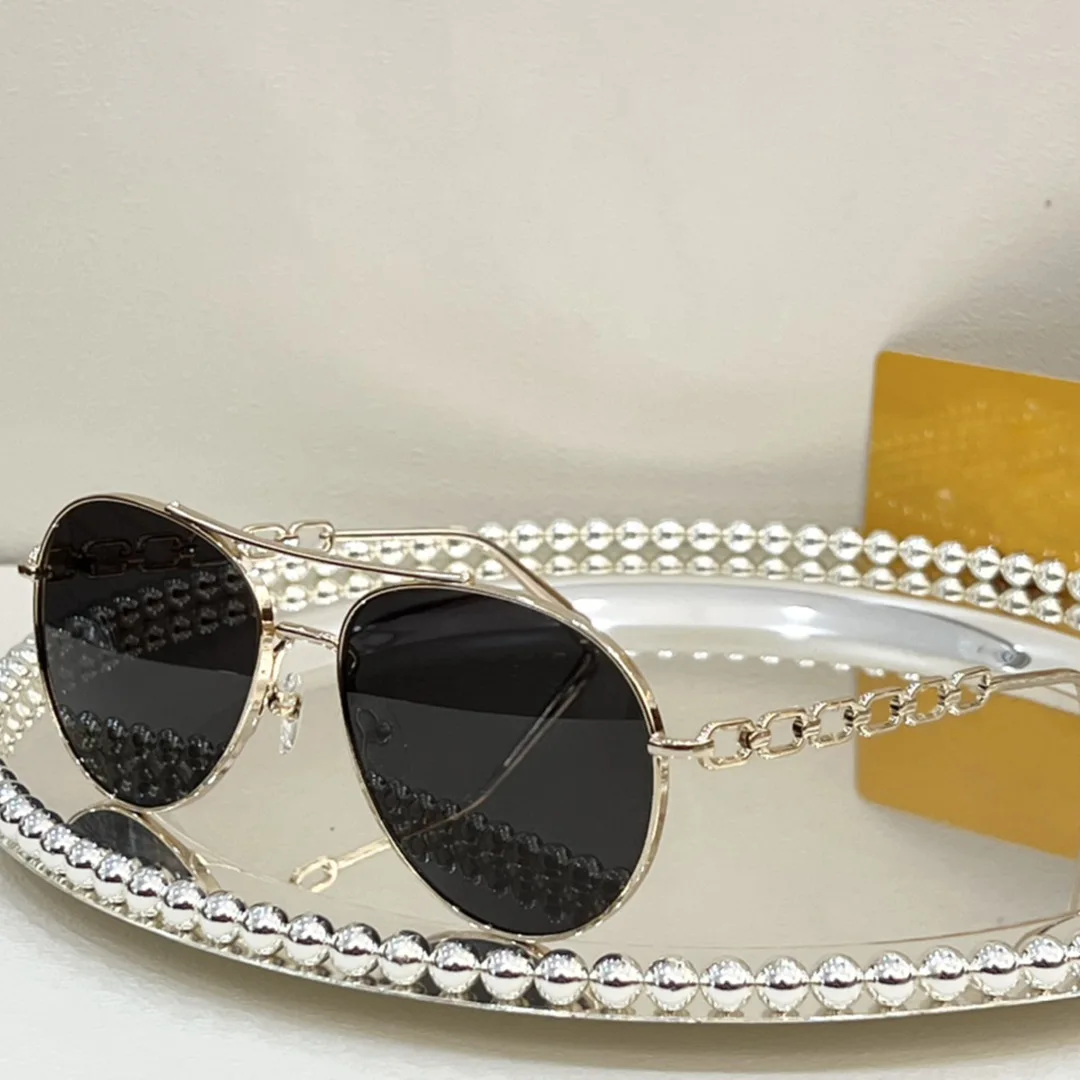 

LOZ1539 Xu Hongdou Style Metallic Aviator Brownish Sunglasses for Women Fashion Travel Beach Party Accessories