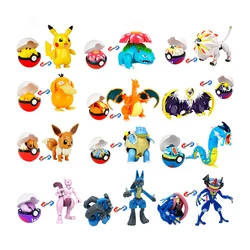 Pokemon Pokeball Pikachu Charizard Lucario Cartoon Action Figure Deformed Elf Ball Kids Toys PVC Anime Doll Model Birthday Gifts