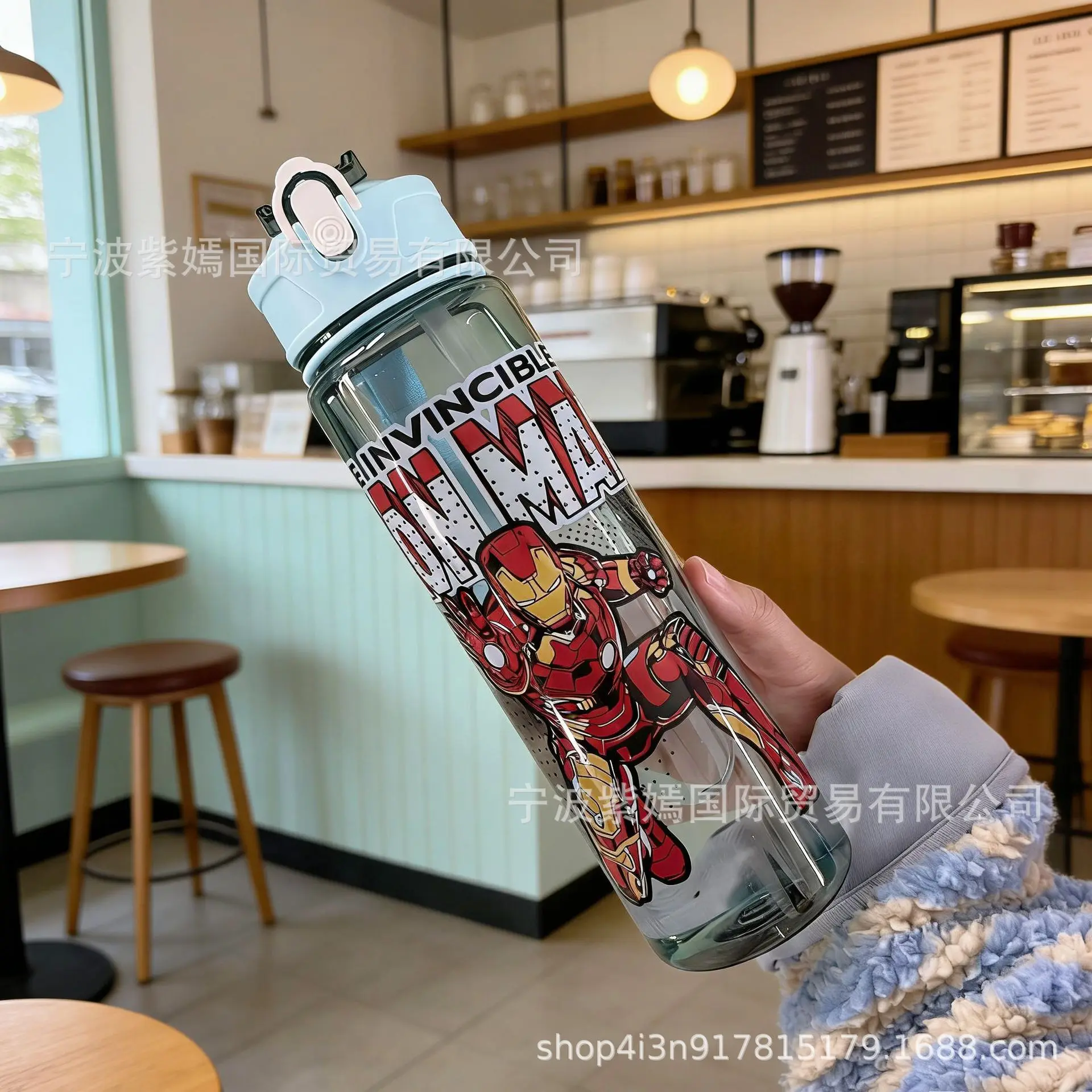 

750ml Marvel cup portable sports outdoor water cup cartoon with drawstring straw cup kawaii cool student water cup gift ﻿