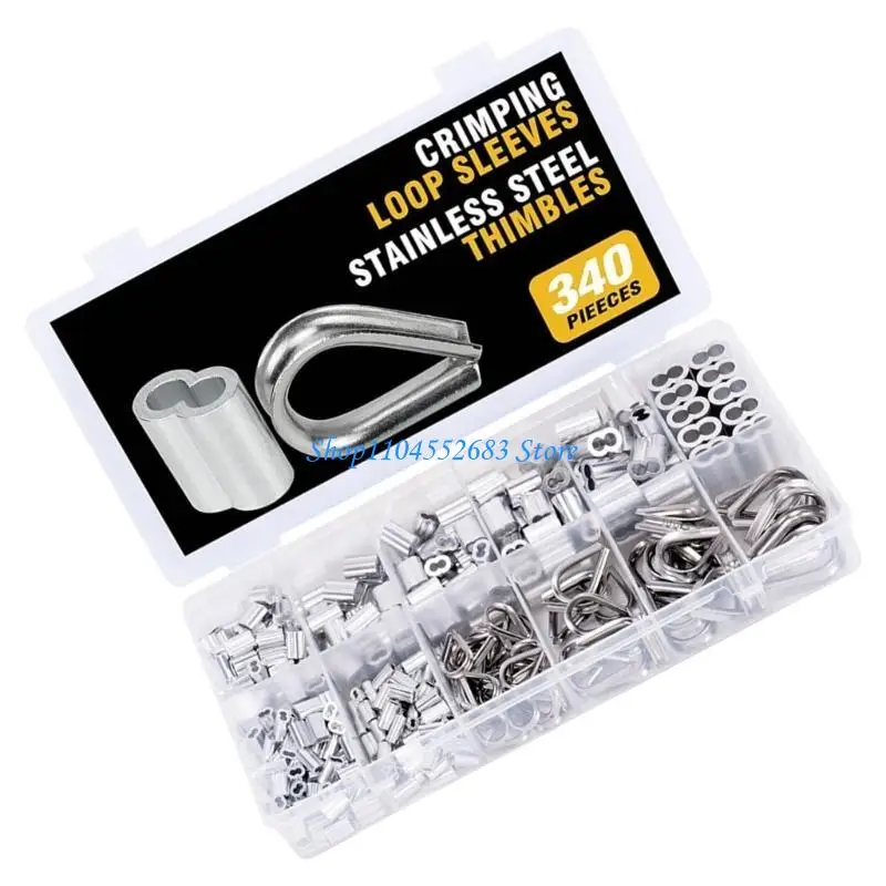 

Y6GD Wire Rope Cable Thimbles Aluminum Crimping Looping Sleeve 3/64'' 1/16'' 5/64'' 3/32'' 3/16'' for Wire Rope Cable Thimble