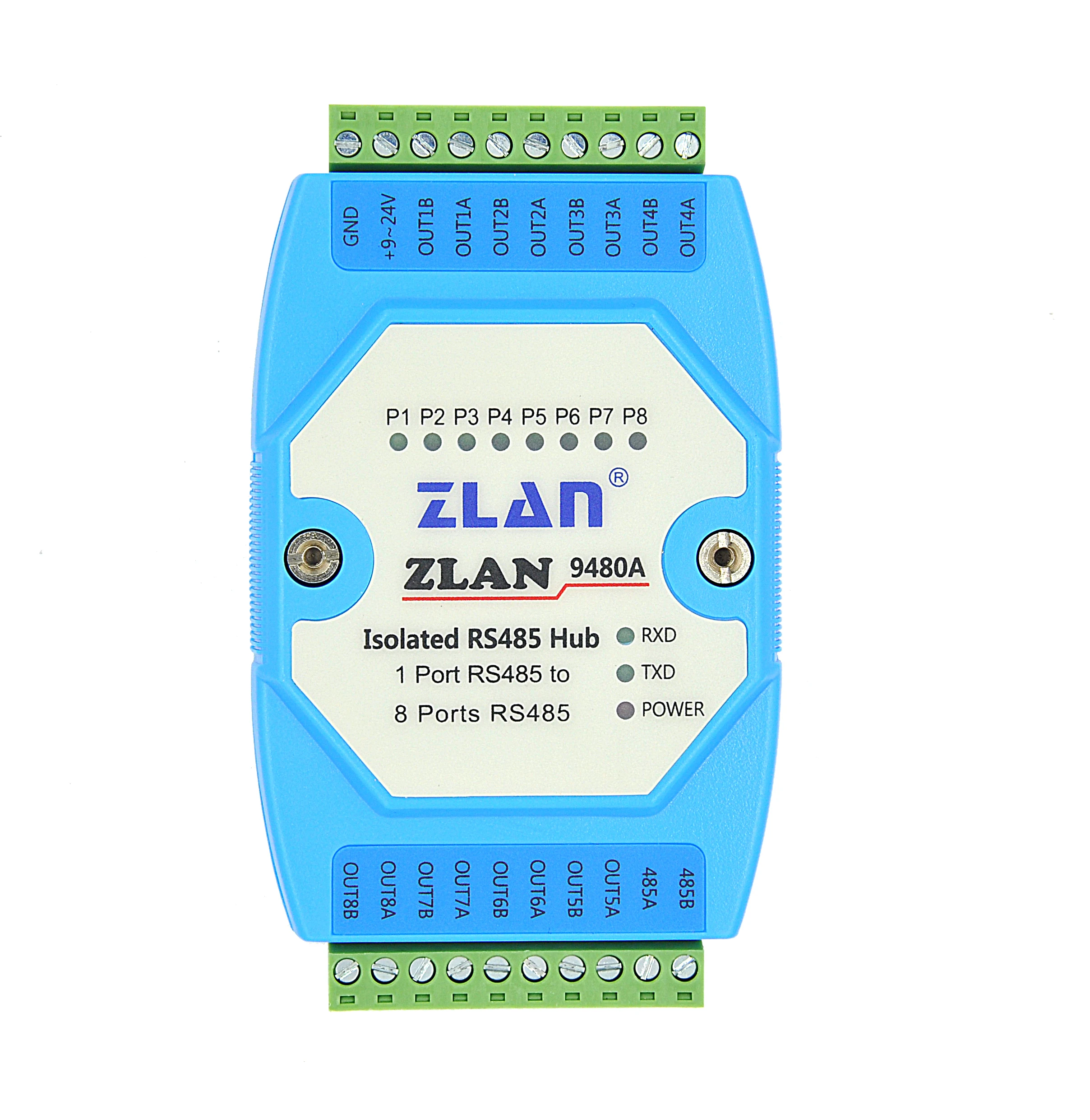 Isolator konsentrator lebih lebar sinyal repeater port RS485 hub 485 8 saluran ZLAN9480A