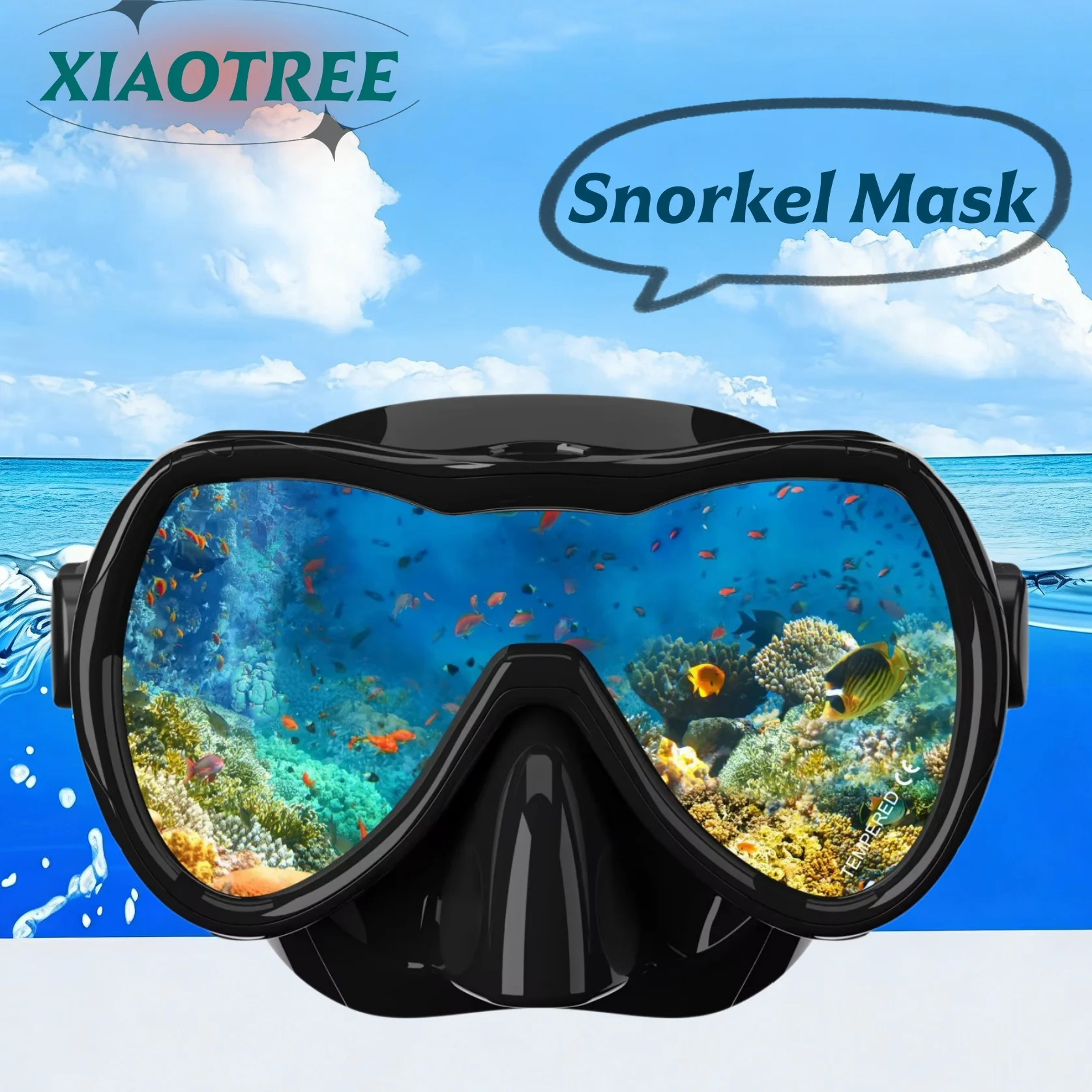 

Маска для дайвинга XIAOTREE, очки для плавания, силиконовая маска для снорклинга, панорамное HD-стекло, для взрослых и молодежи, с защитой от запотевания