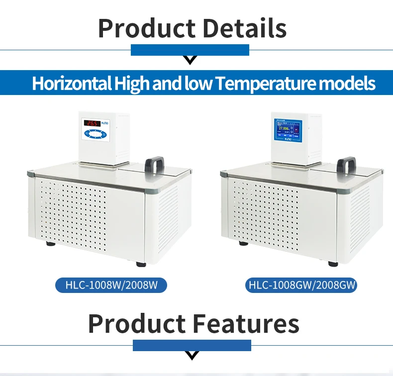 HUXI-زيت حمام مائي أفقي ، طاقة تسخين ، 10 ~ 100C ، 8w