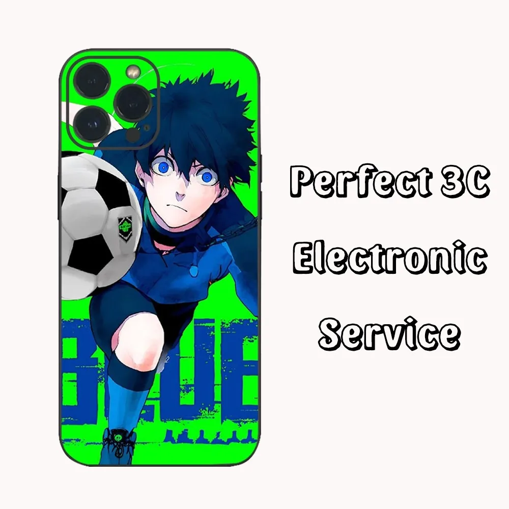 B-Blue L-Lock Anime Phone Case  For iPhone16 15 14 13 12 Mini 11 Pro XS Max X XR SE5 6 7 8 Plus Soft Silicone Cover