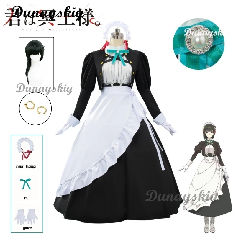 Anime Kimi Wa Meido-sama Yuki Yokoya Cosplay Costume Xue Maid Dress Uniform Hairband Hitoyoshi Yokoya Halloween Party for Women