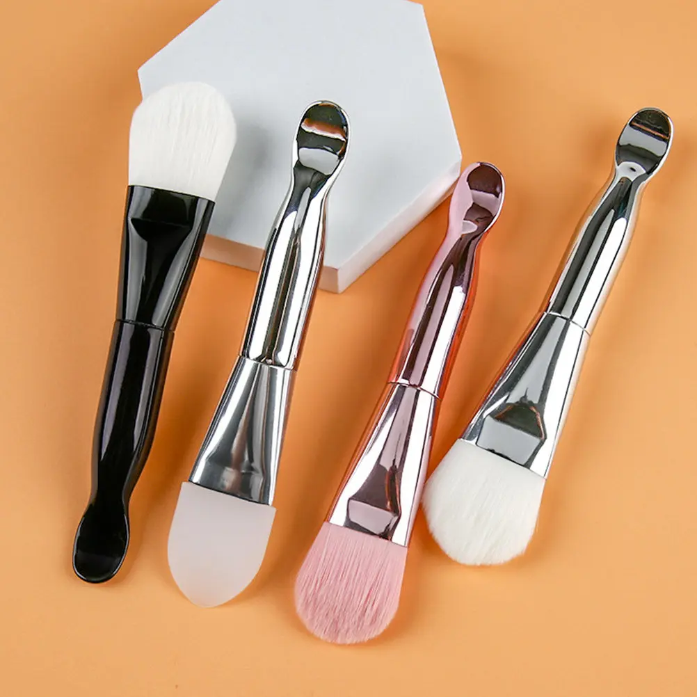 3Pcs Easy-Clean Silicone Mask Brush Set Portable Facial Stirring Tools for DIY Mask Mixing Mud Cream Application Women Face Care