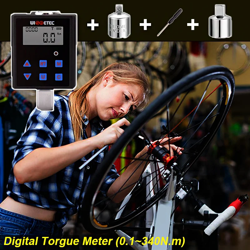 

Инструменты для ремонта езды по ремонту велосипеда, цифровой дисплей, измеритель крутящего момента, динамометрический ключ 0,1-340 Нм, ремонт динамометра, ремонт велосипеда