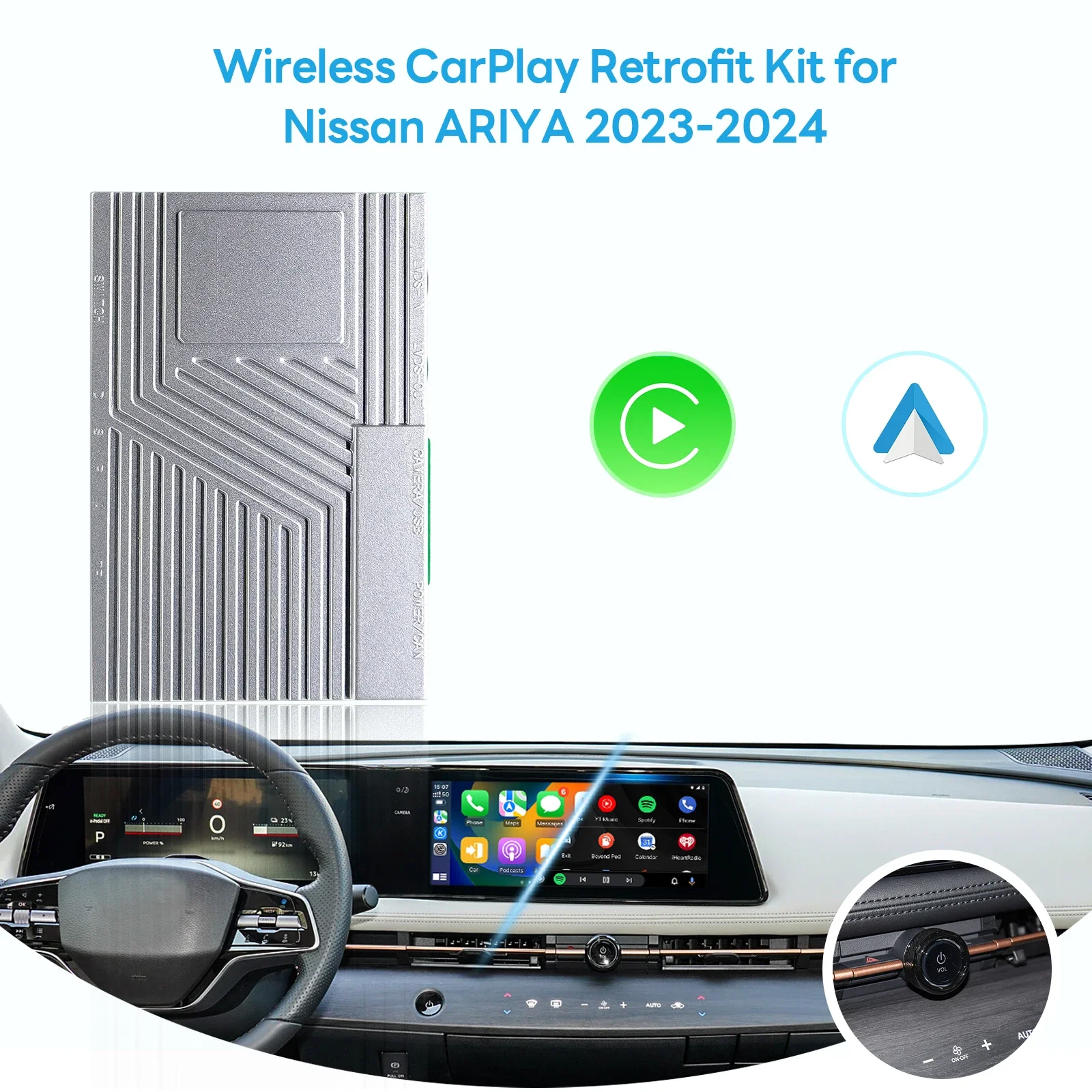 Hot Sale Portable Wireless CarPlay Android Auto Retrofit Decoder, Plug and Play Video Interface For Ariya 2019-2024
