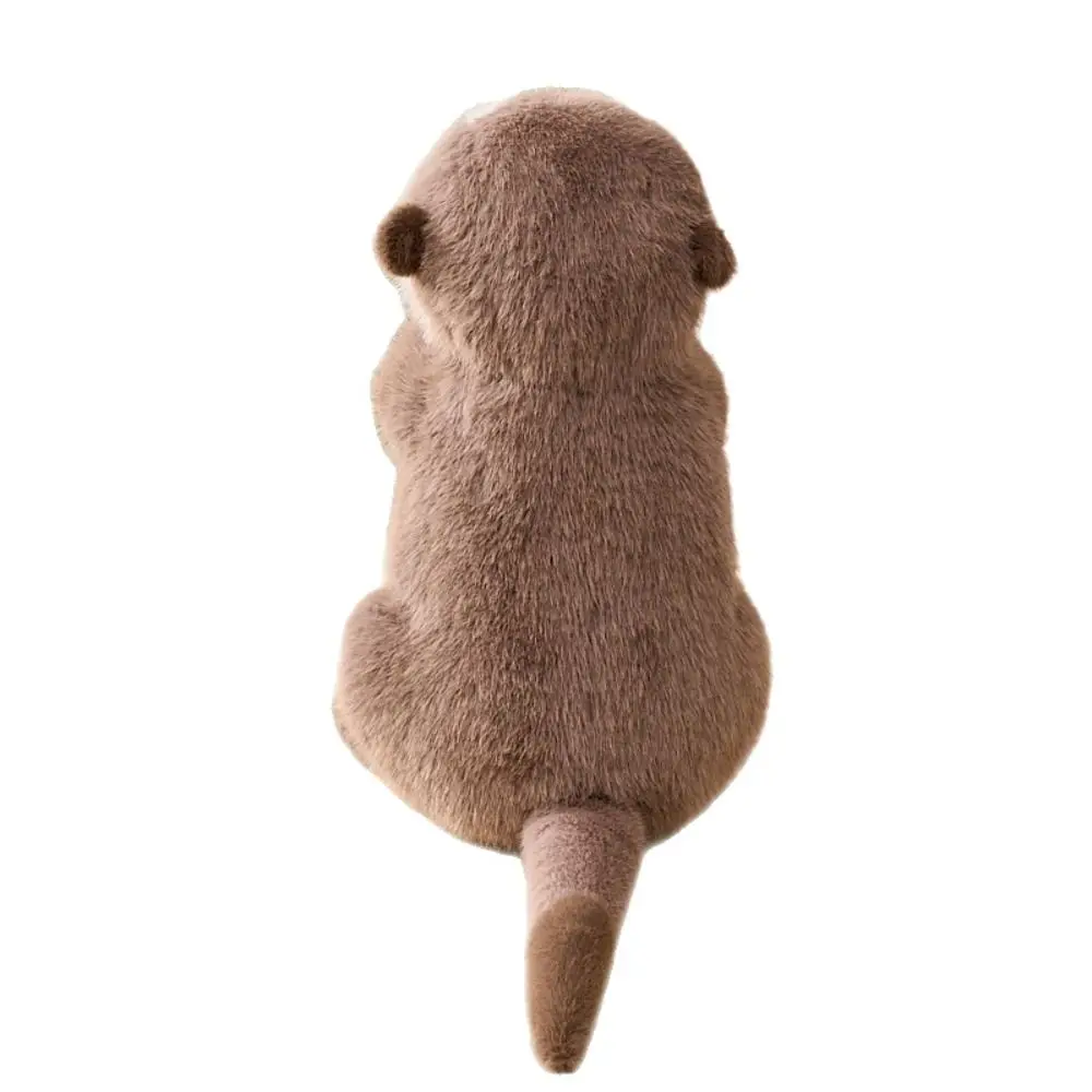 

PP Cotton Brown Otter Plush Toy Lifelike Soft Chubby Otter Stuffed Animal Dolls Collection Fluffy Simulation Otter Toy Doll