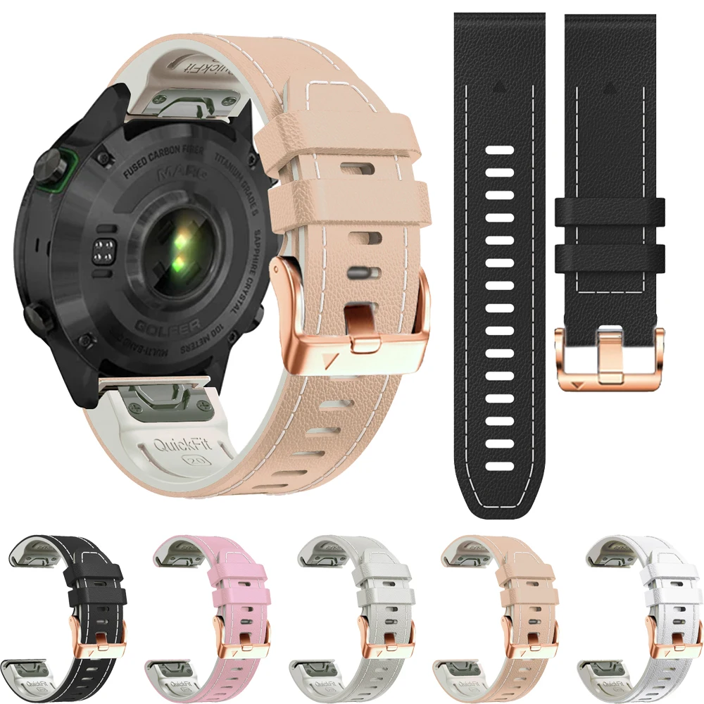 

Быстросъемный кожаный силиконовый спортивный ремешок для Garmin Fenix 8 Mk3 43 мм Correa Descent Mk2S Instinct 2S, дышащий ремешок для браслета 20 мм