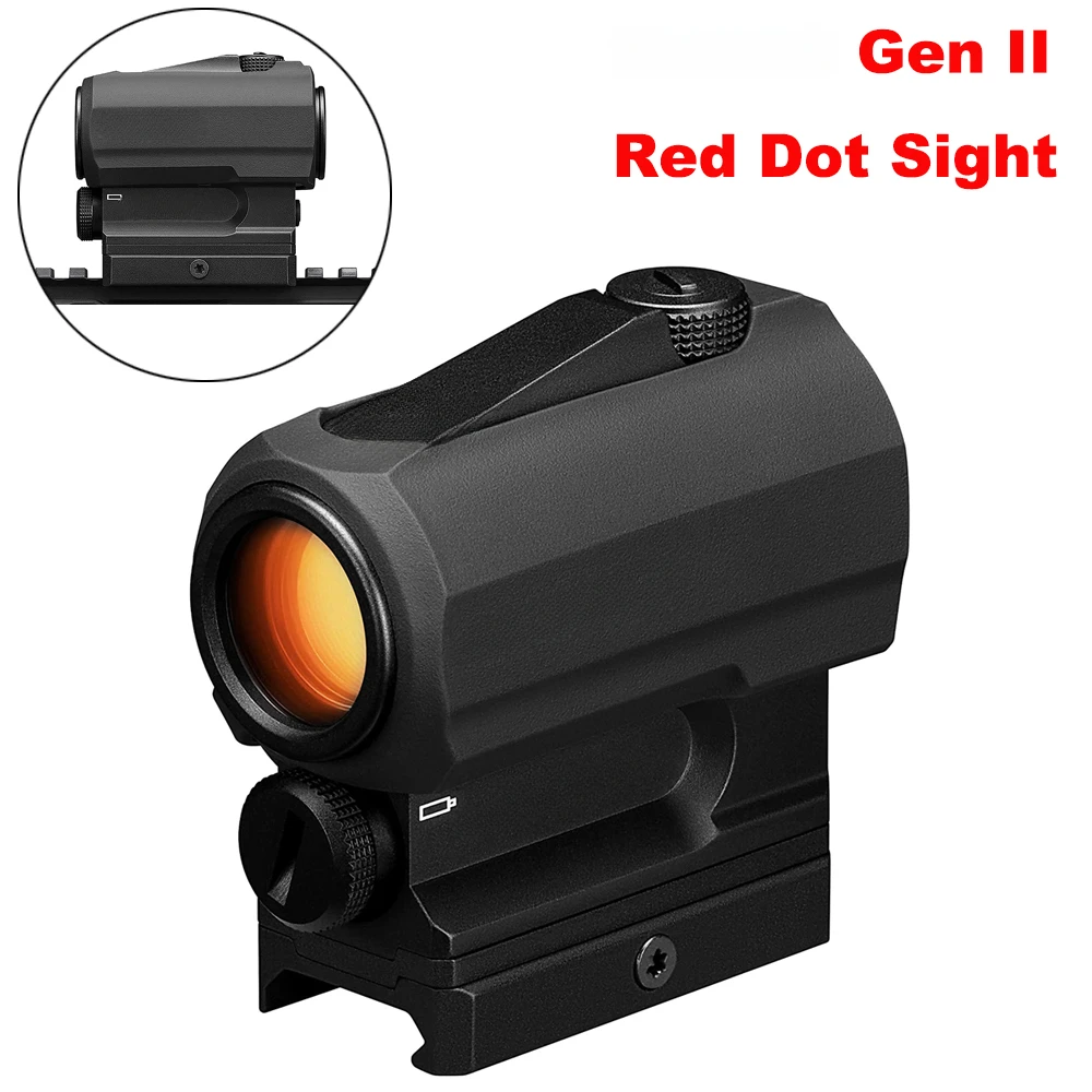 

Hunting Gen II Red Dot Sight 2 MOA Bright Multi-Height Mount System Black Color Rifle Scope