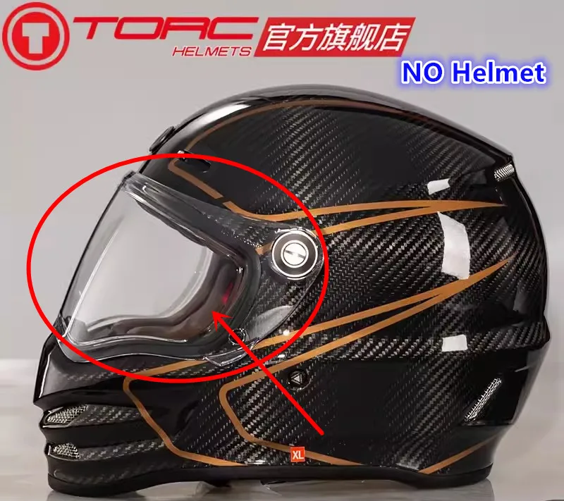 TORC T137/T9 Carbon Fiber Retro Full Helmet Lens Transparent/Light Tea/Black/Silver Plated Lens