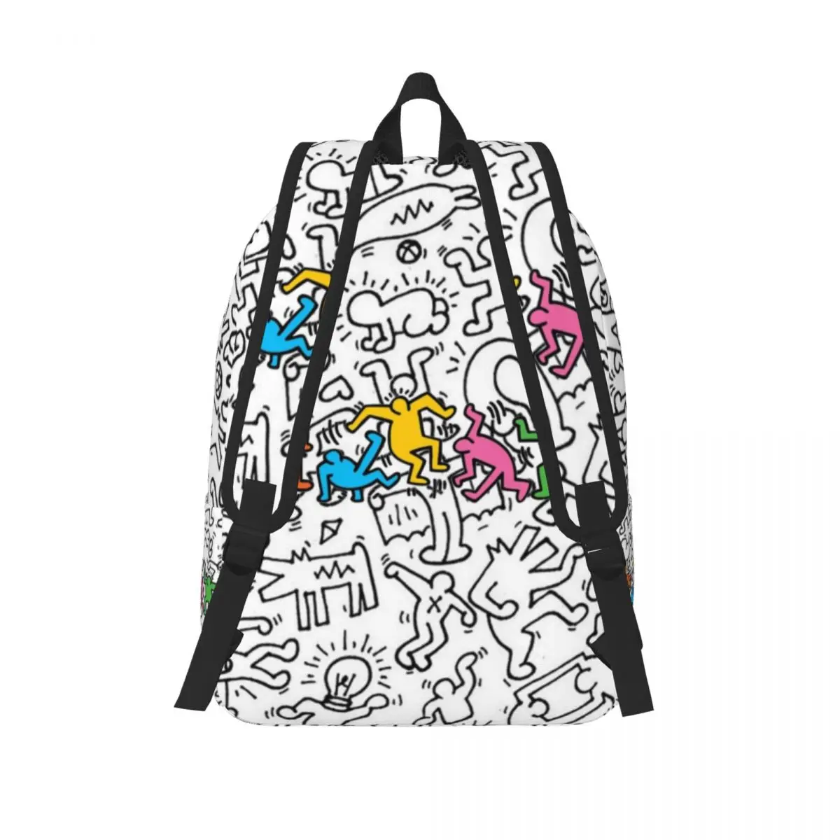 Zaini di tela personalizzati molto affollati Haring Graffiti Rap Pop Art uomo donna Bookbag di base per borse estetiche Indie della scuola universitaria