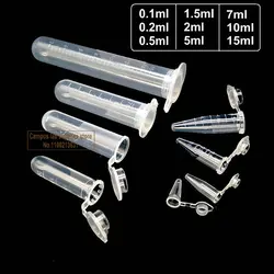 Kunststoff Zentrifuge Rohr Labor EP Test Rohr 0.1/0.2/0.5/1.5/2/5/7/10/15ml PCR Rohr für Virus Proben Schule Experiment