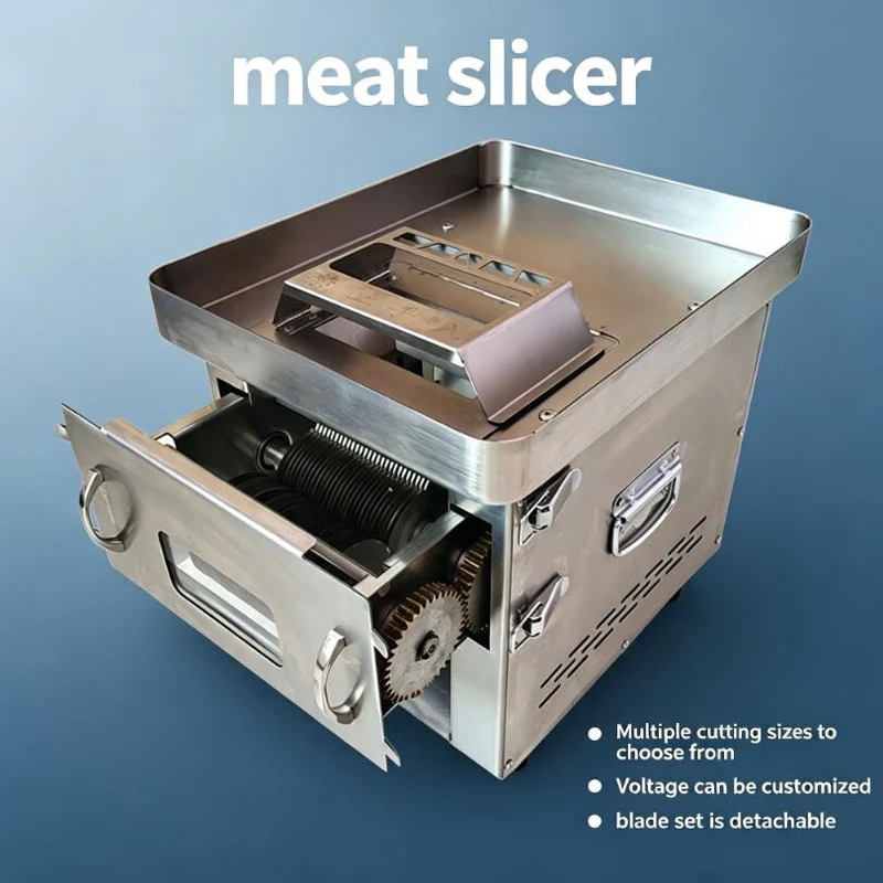 850W Meat Slicer Commercial Slicer Household Cutting Machine Fully Sutomatic Electric Pork Wire Machine
