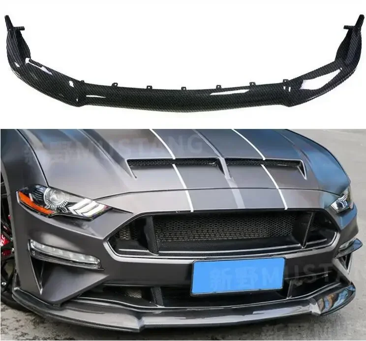 REAL CARBON FIBER Front Bumper Lip Splitters Cup Flaps Cover For Ford Mustang 2015 2016 2017 / 2018 2019 2020 2021