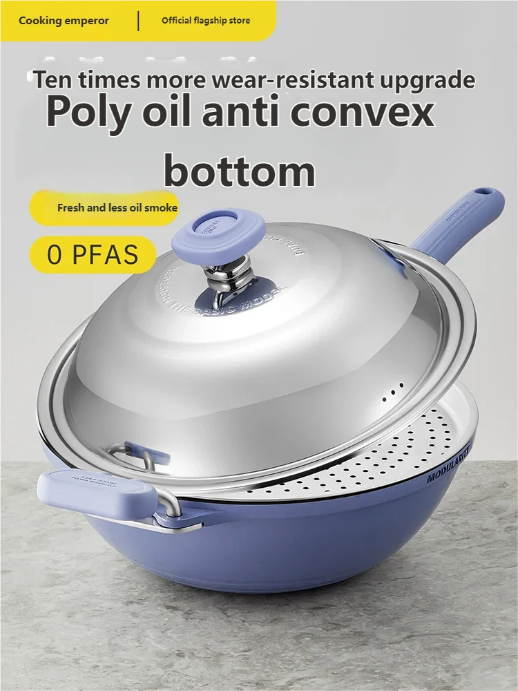 

COOKER KING Non Stick Wok For Home Use Highly Durable Designed Specifically For Gas Stoves And Induction Cooktops