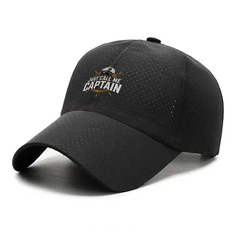 Just Call Me Captain Quick Dry Baseball Cap Adjustable Sports Hat for Travel Outdoor Activities and Daily Wear
