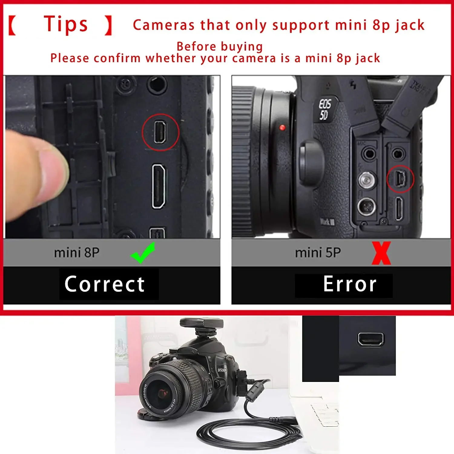 1/1.5M 8 Pin UC-E6 Camera USB Data Cable Cord For Olympus X-30, X-36, X-40, X-41, X-42, X-43, X-560WP, X-730, X-735, Panasonic