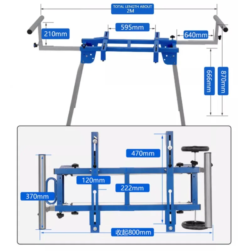 Imagem -02 - Bancada Woodworking Mesa com Suporte Móvel Portátil Lcutting Máquina Miter Saw Alumínio Stand