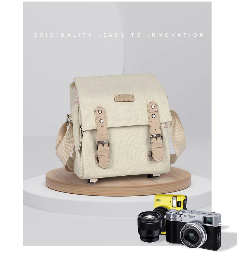 Canvas Camera Bag Waterproof Anti Theft Vintage Photography Shoulder Cases For Camera Pouch Travel Photography Portable Bag