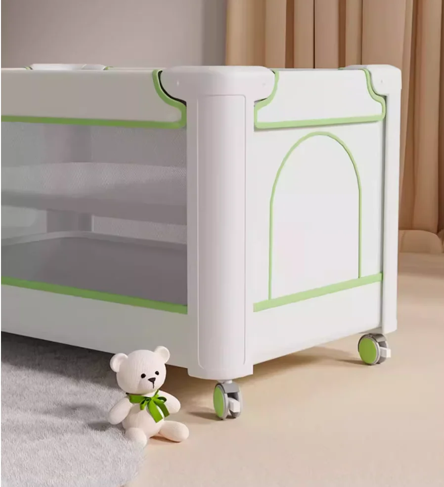 Crib splicing Queen bed Baby bb multi-function portable portable folding crib