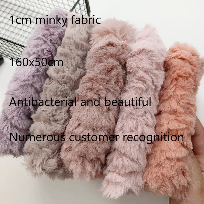 Sewbato 1cm 100% Polyester Faux Fur Fabric 160x50cm Antibacterial Minky Fabric Handmade Doll/autumn/winter Clothing Plus Fabric