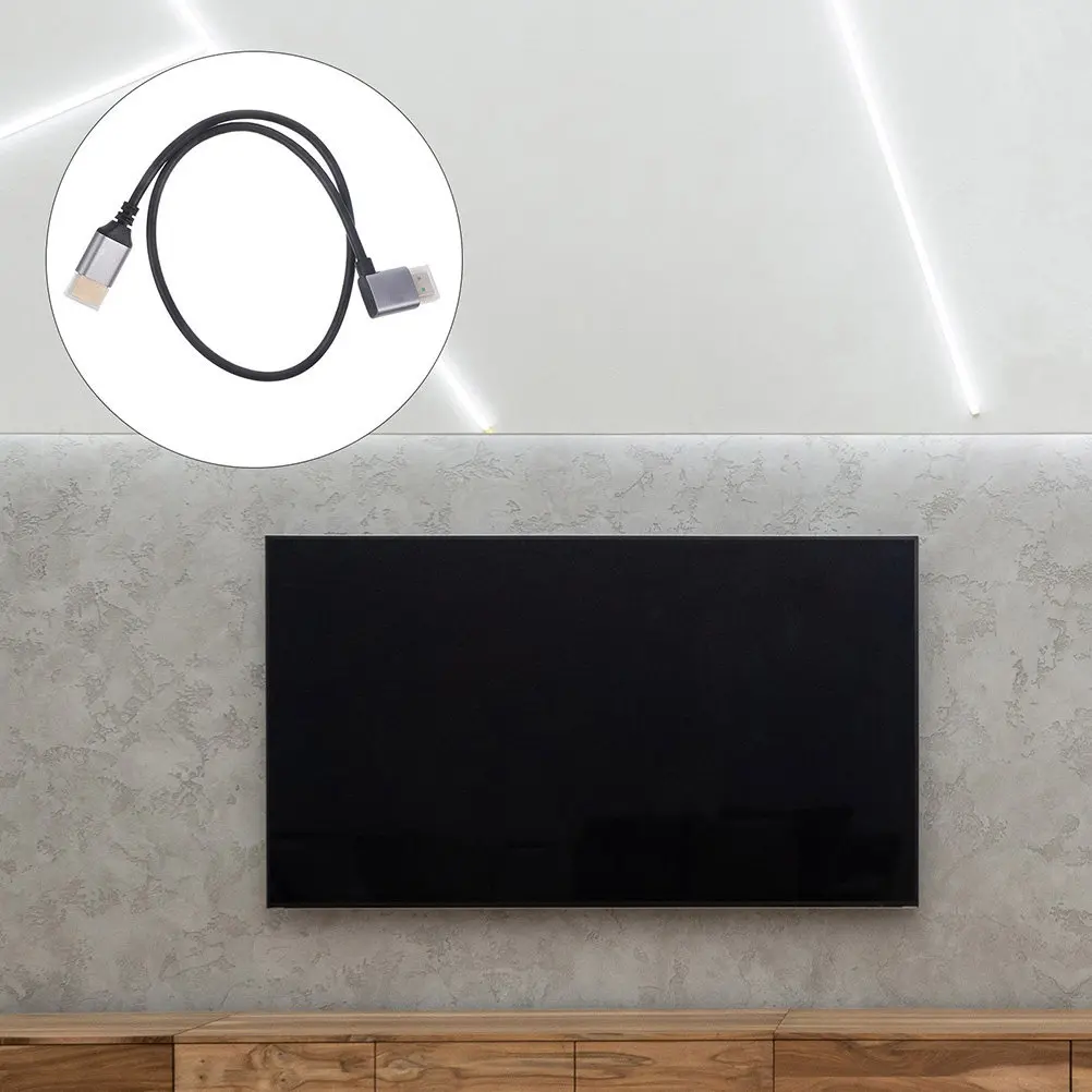 8K Video Cable Right Angled Male To Male High .1 Cable For Tv Computer Monitor Projector 48Gbps Cord
