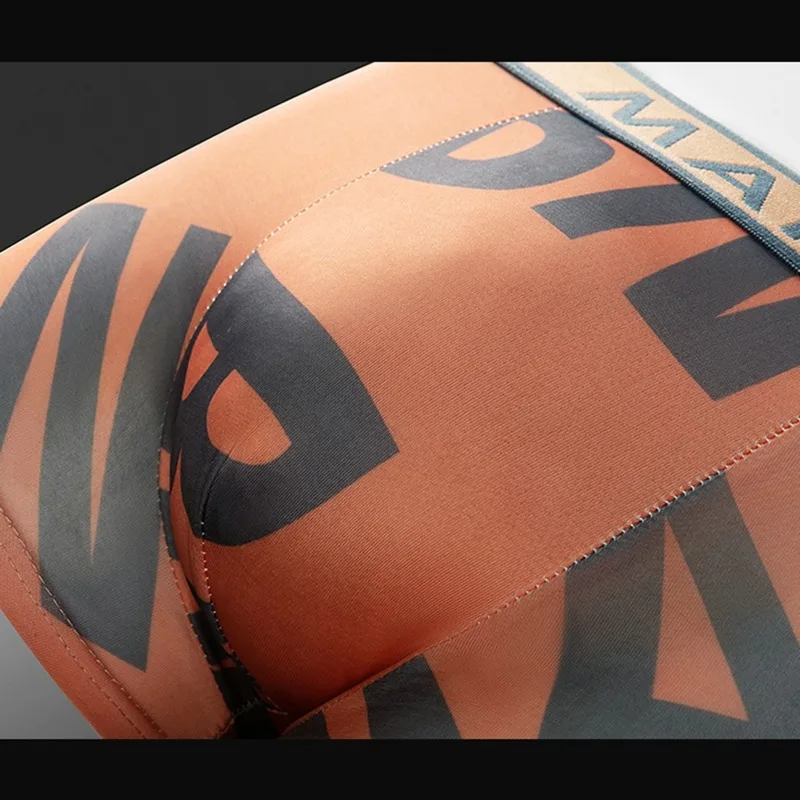 5Pcs Men's Boxer Briefs Allover MAN Letter Print Soft Stretch Elastic Waistband Breathable Comfortable Everyday Underwear 5